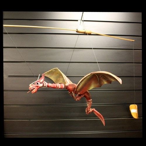 Large Red Coconut Dragon Mobile 46cm - Luna Panther