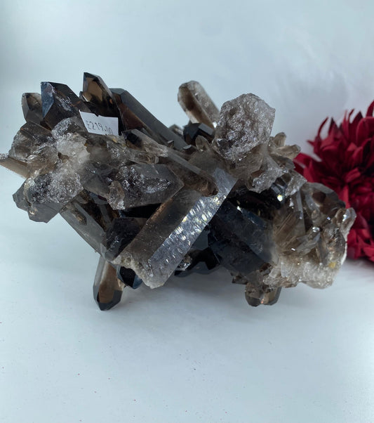 Natural Large Smokey Quartz Cluster featuring natural patterning and unique variations - Luna Panther