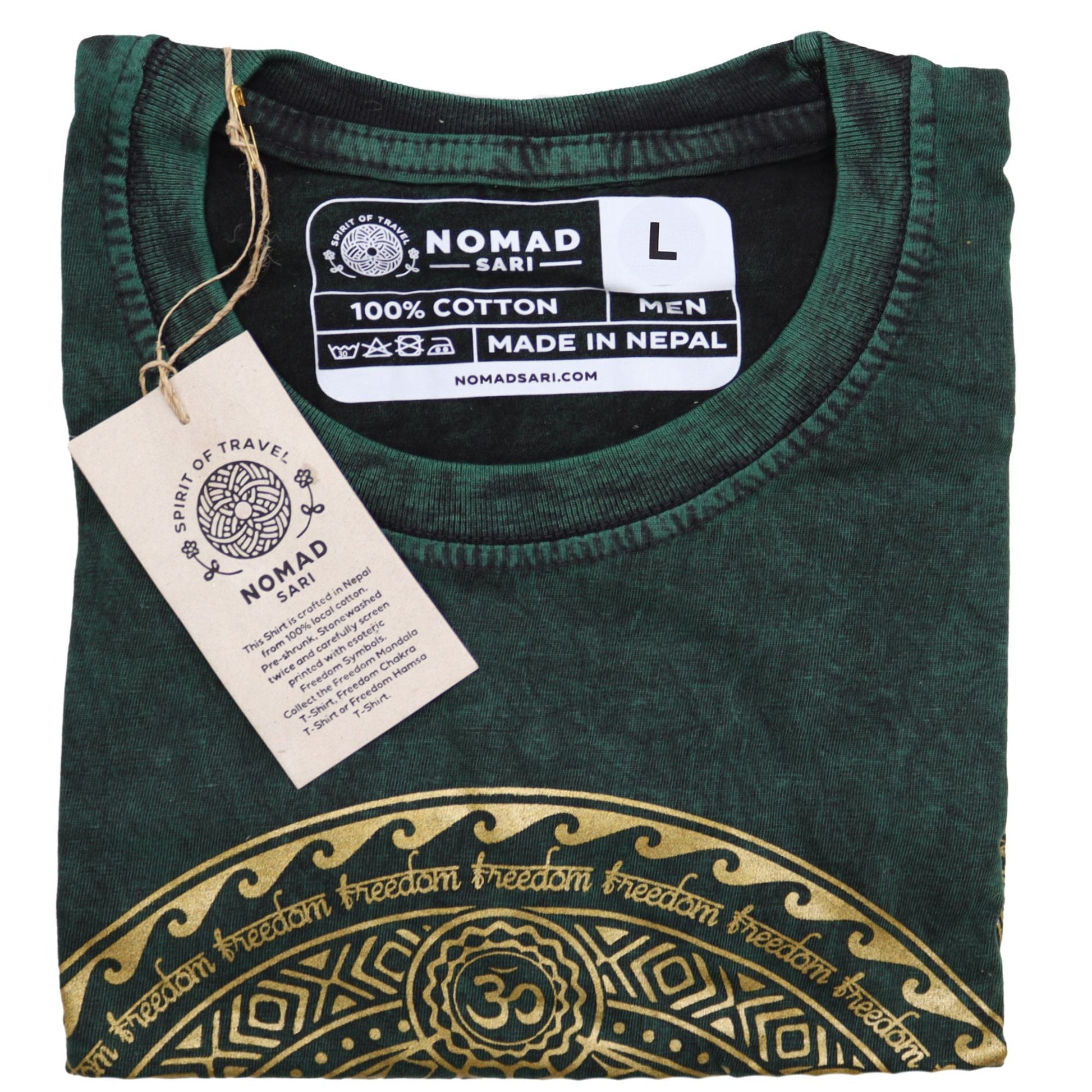 Polished Large Stone Washed T-Shirt - Chakra - Green featuring natural patterning and unique variations - Luna Panther