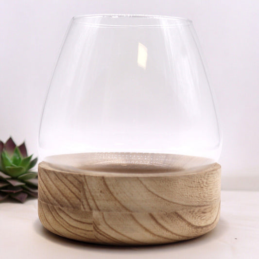 Large Terrarium on Natural Tung Wood - Luna Panther