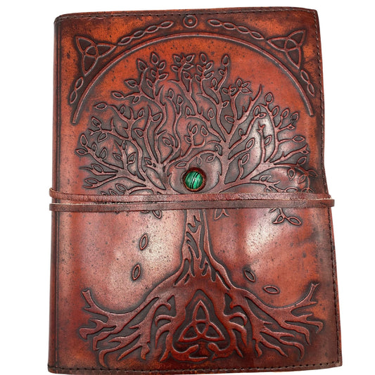 Large Tree of Life Leather Journal - 20x16x2cm - Luna Panther alternate view
