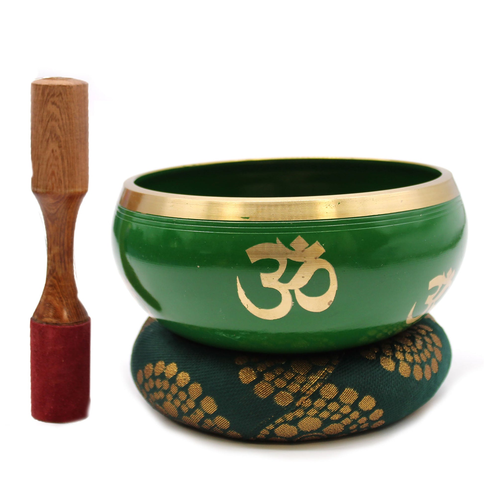 Polished Positivefaithhopelove DS Large Tree of Life Singing Bowl Set- Green 14cm featuring natural patterning and unique variations - Luna Panther