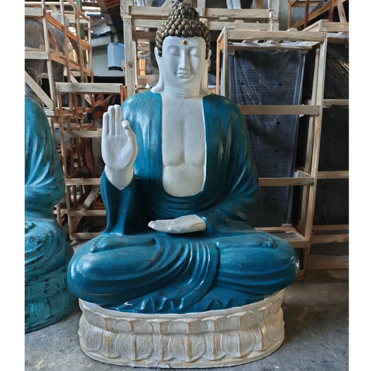 Polished Large Turquoise & Stone Thai Buddha - 0.96m featuring natural patterning and unique variations - Luna Panther