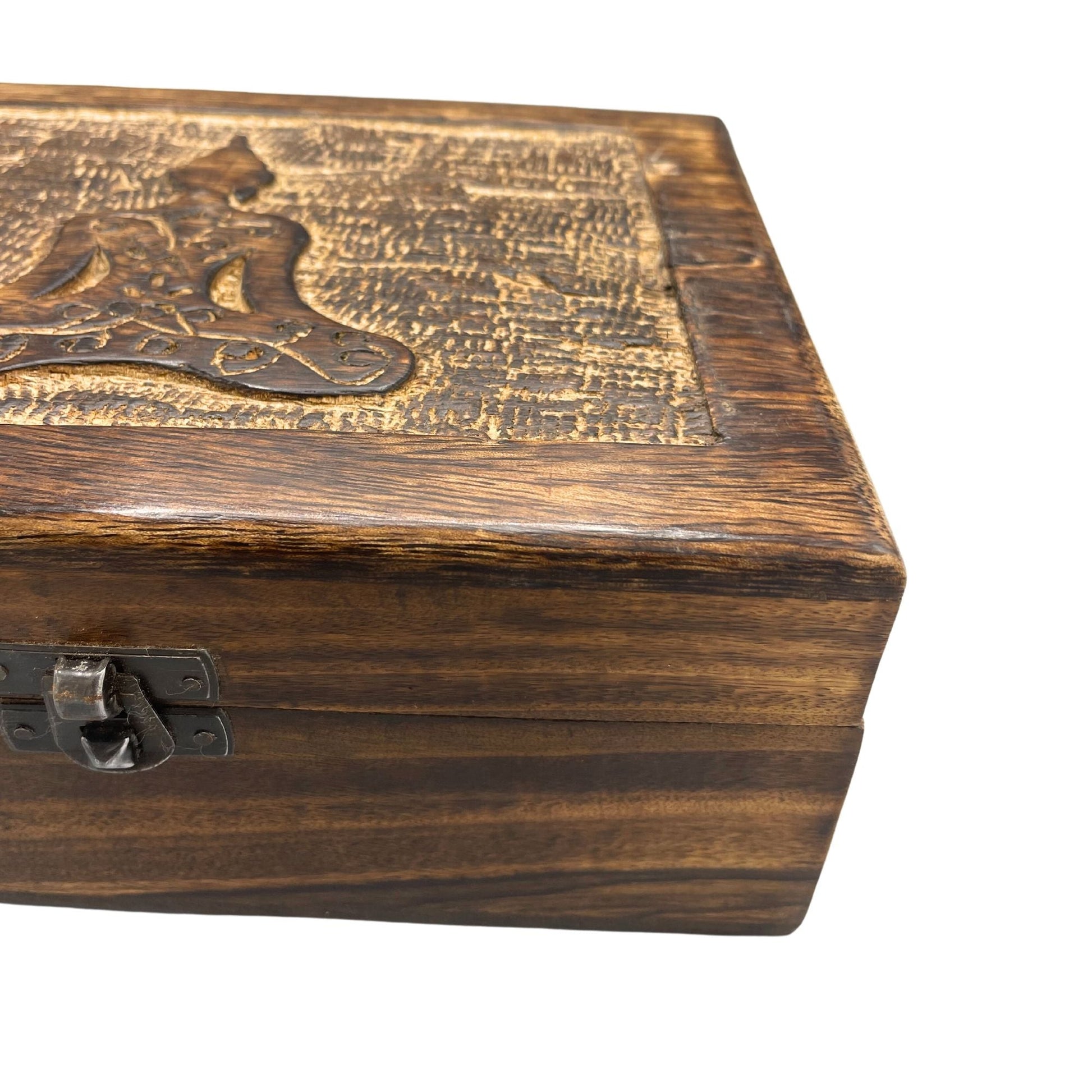Large Wooden Keepsake Box 20x15x7.5cm - Buddha - Luna Panther