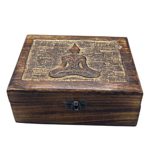 Large Wooden Keepsake Box 20x15x7.5cm - Buddha - Luna Panther alternate view