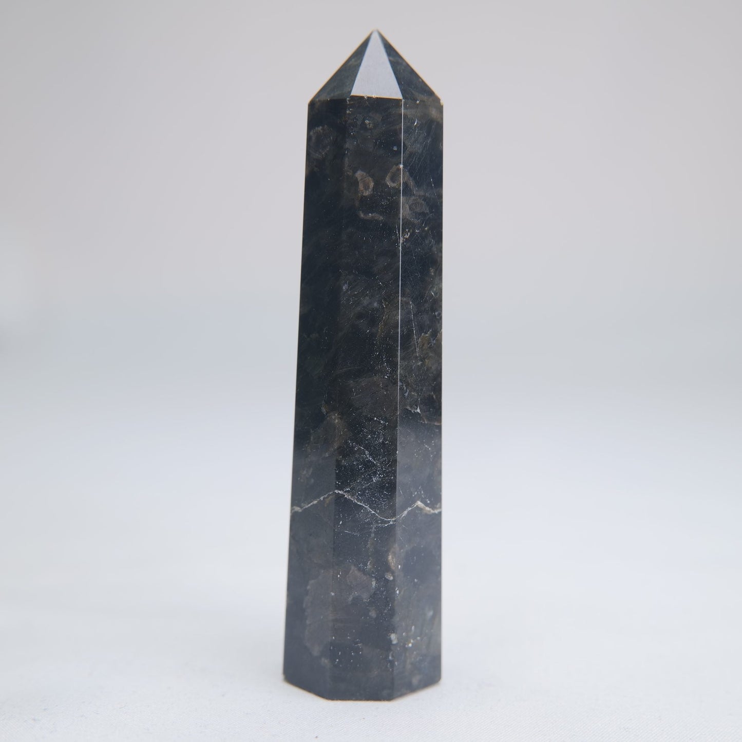 Larvikite Obelisk 100g 100mm - Luna Panther