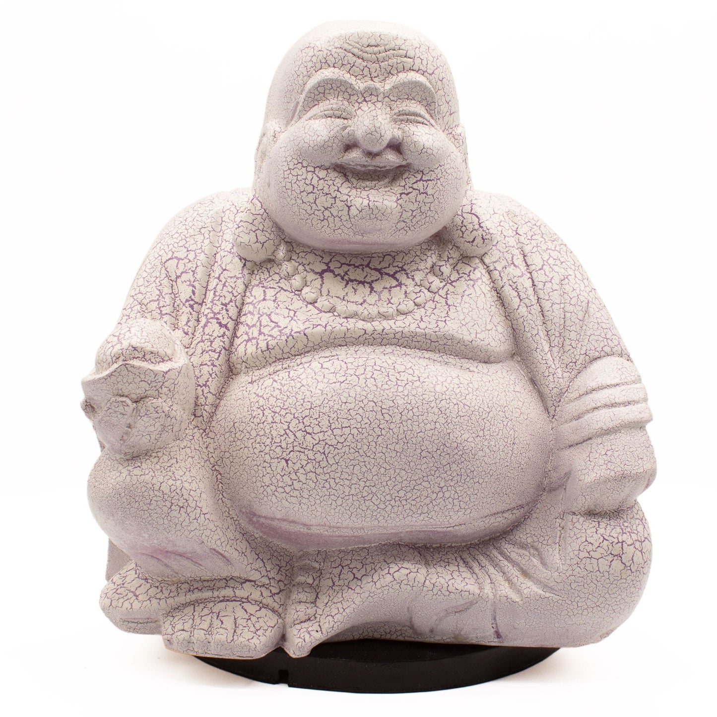 Laughing Buddha Lamp Lavender Crackle - Round Stand - Luna Panther
