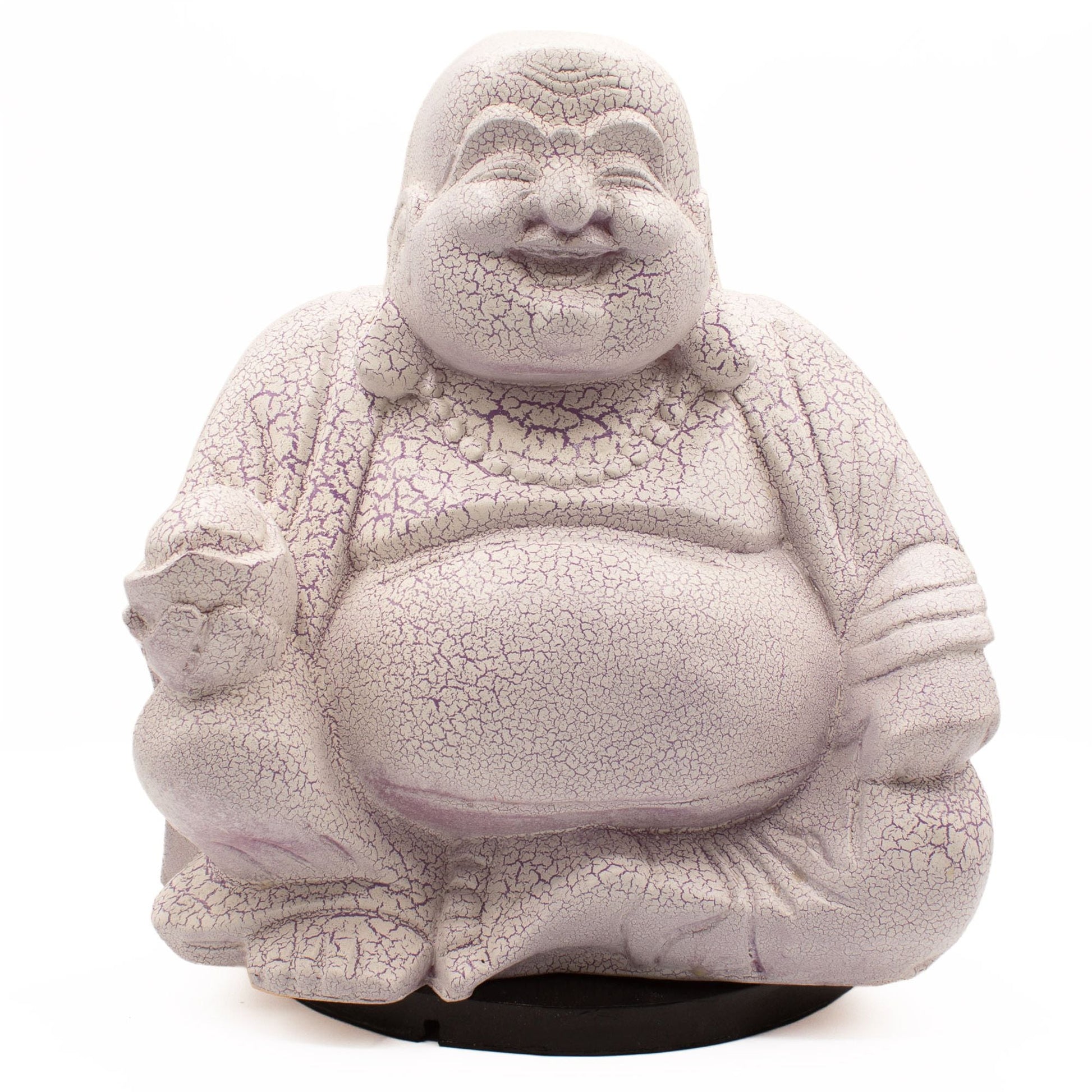 Laughing Buddha Lamp Lavender Crackle - Round Stand - Luna Panther