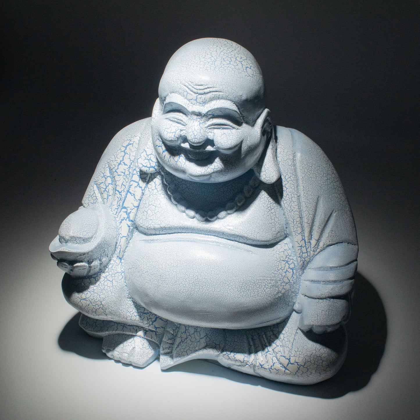 Laughing Buddha Lamp Sky Blue - Round Stand - Luna Panther