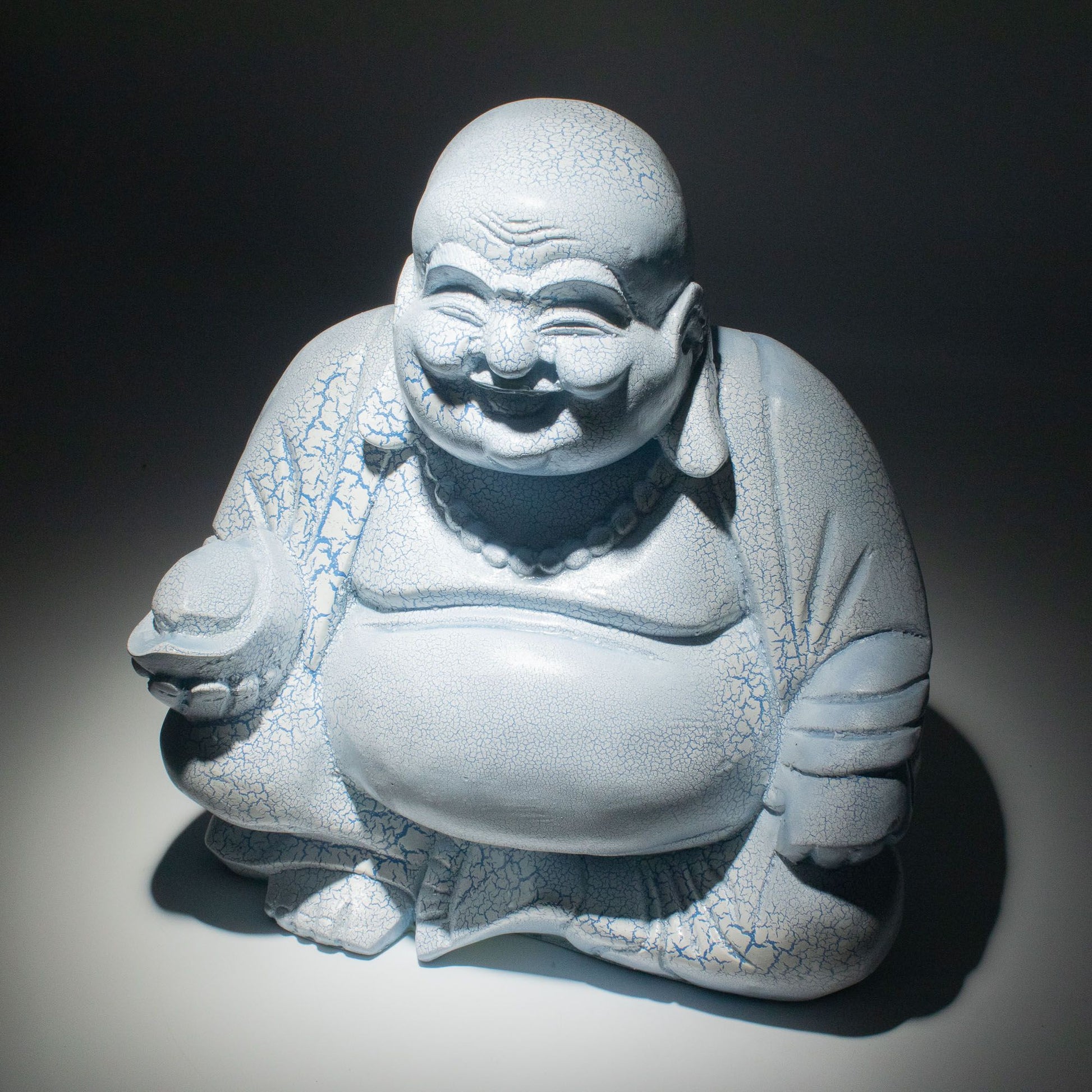 Laughing Buddha Lamp Sky Blue - Round Stand - Luna Panther