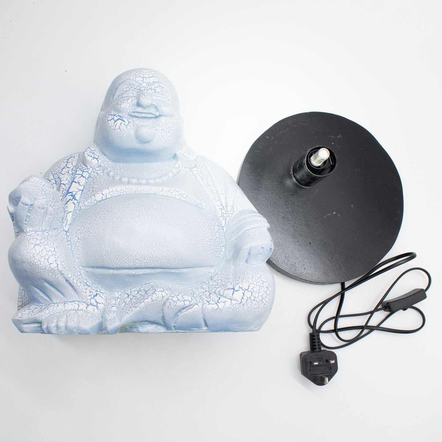 Laughing Buddha Lamp Sky Blue - Round Stand - Luna Panther
