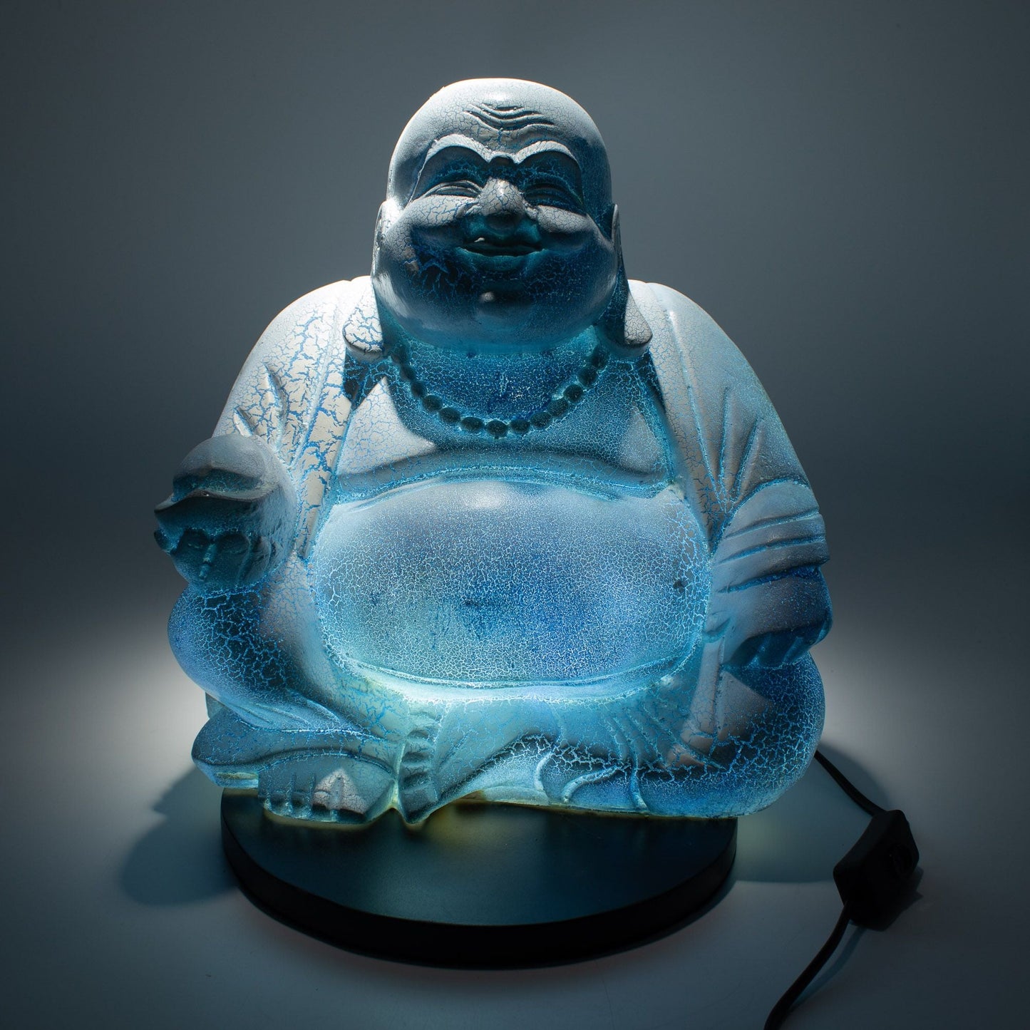 Laughing Buddha Lamp Sky Blue - Round Stand - Luna Panther