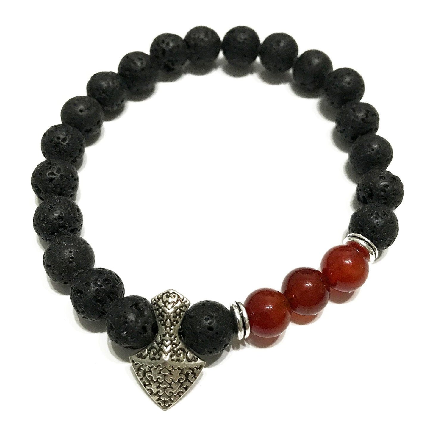Lava Stone Bracelet - Axe - head Carnelian - Luna Panther