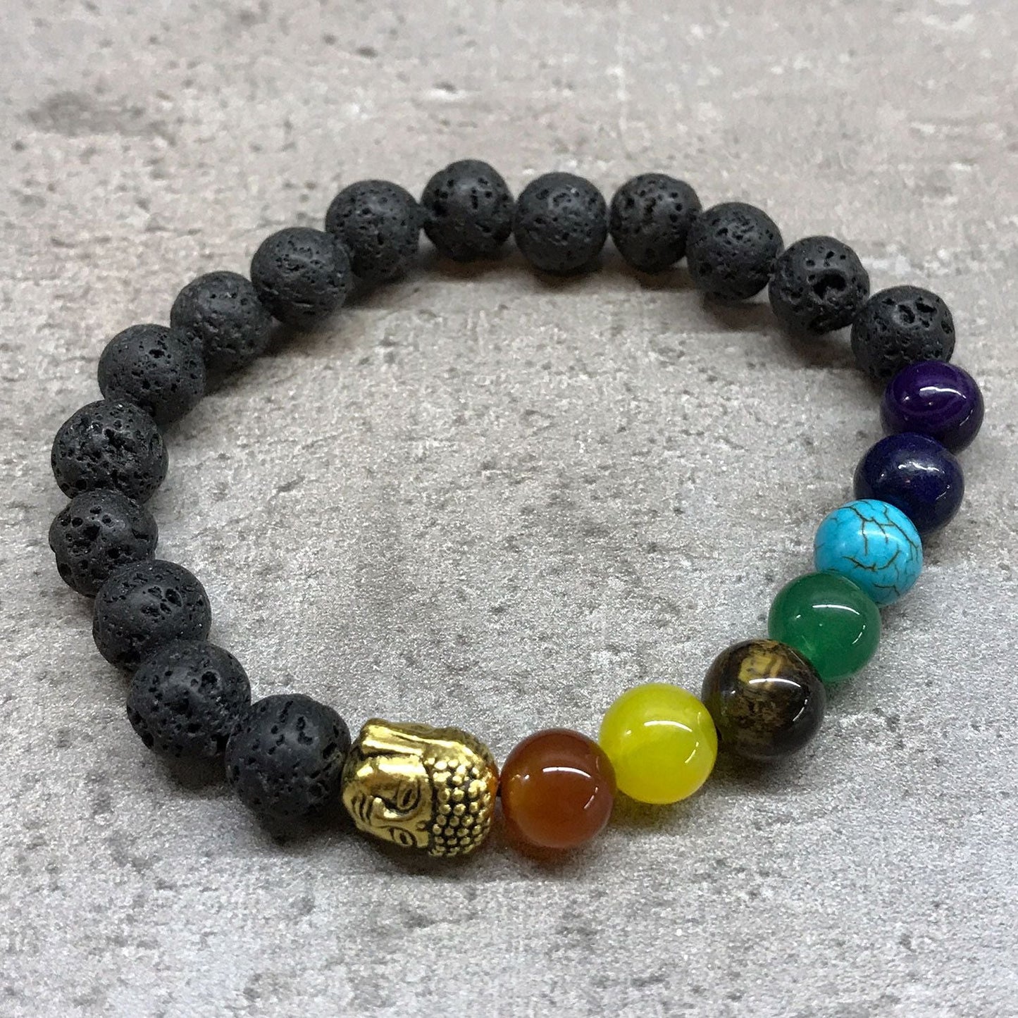 Lava Stone Bracelet - Buddha Chakra - Luna Panther