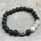 Lava Stone Bracelet - Buddha Rose Quartz - Luna Panther