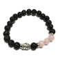 Lava Stone Bracelet - Buddha Rose Quartz - Luna Panther