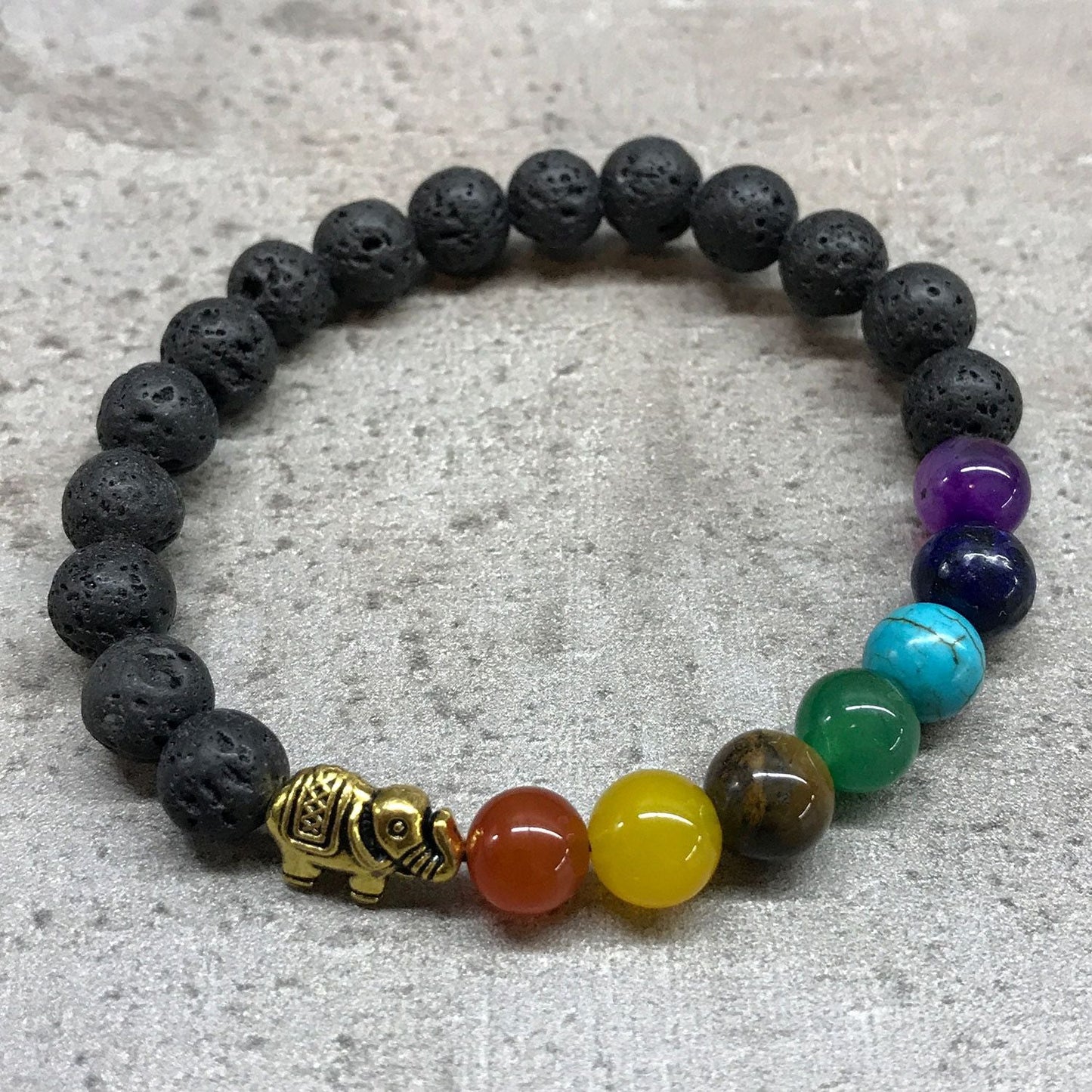 Lava Stone Bracelet - Elephant Chakra - Luna Panther