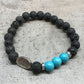 Lava Stone Bracelet - Leaf Turquoise - Luna Panther