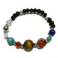 Lava Stone Bracelet - Silver Solar System - Luna Panther