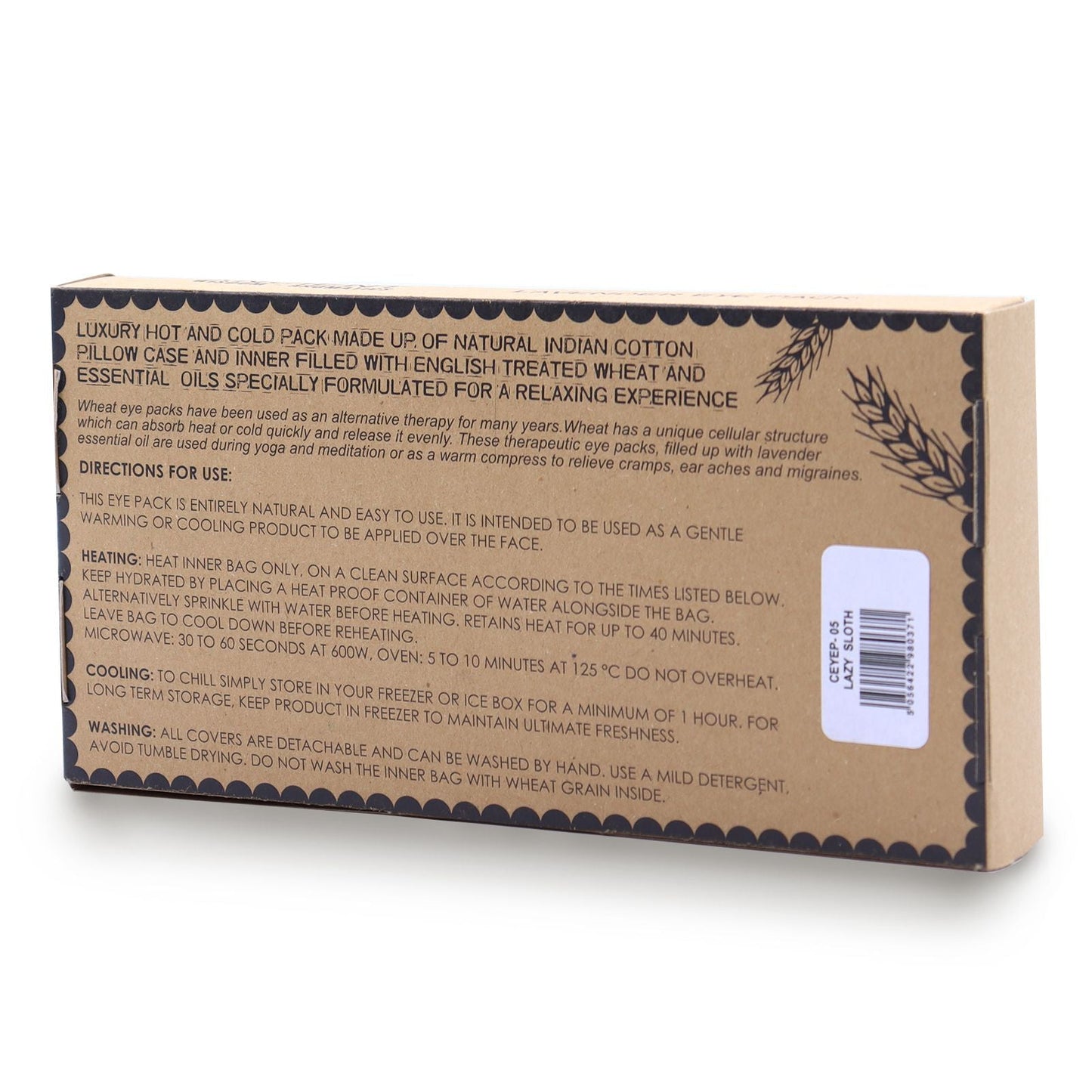 Lavender Natural Cotton and Juco Eye Pillow in Gift Box – Lazy Sloth - Luna Panther