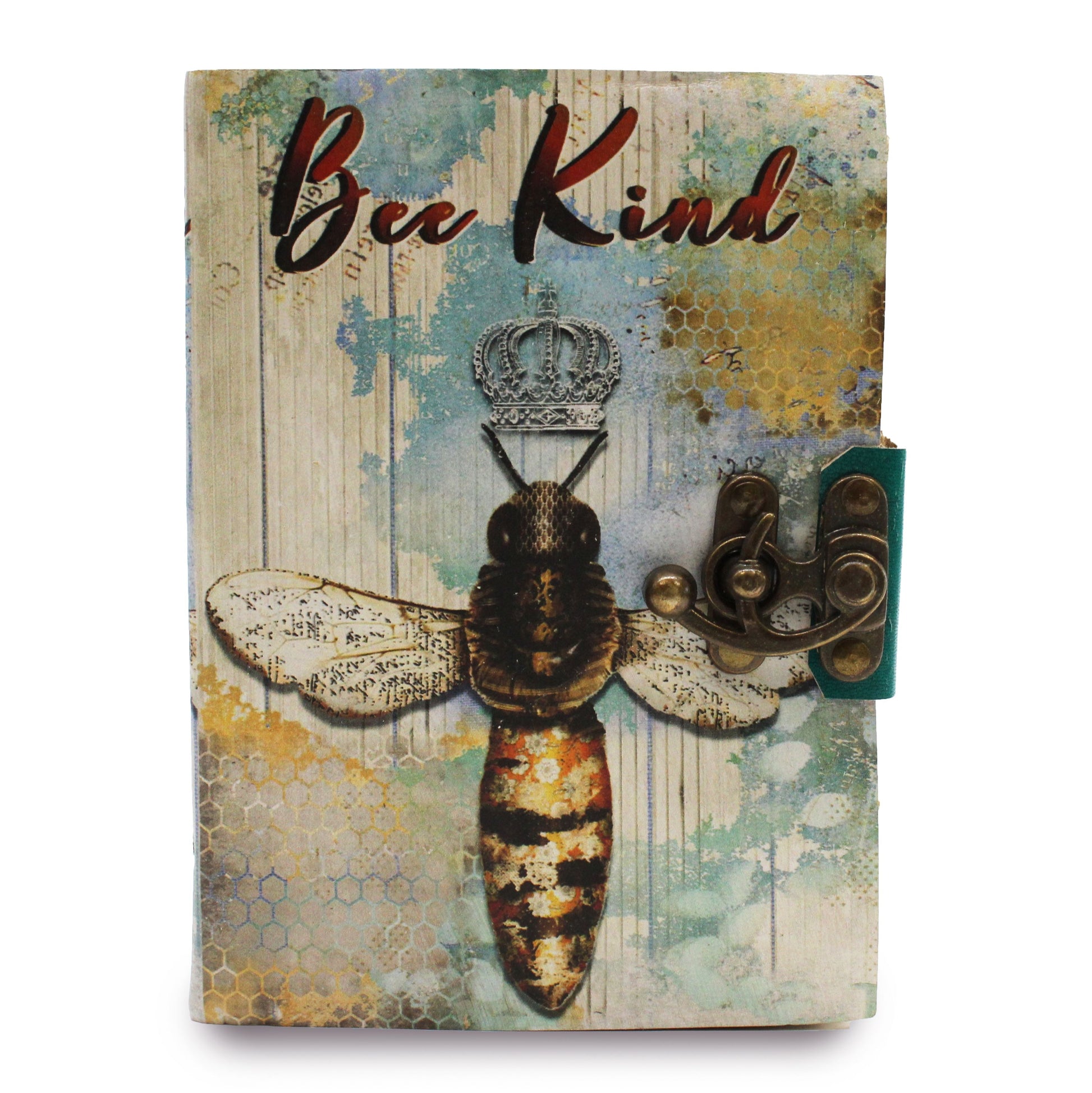 Leather "Bee Kind" Deckle - edge Notebook (7x5") - Luna Panther