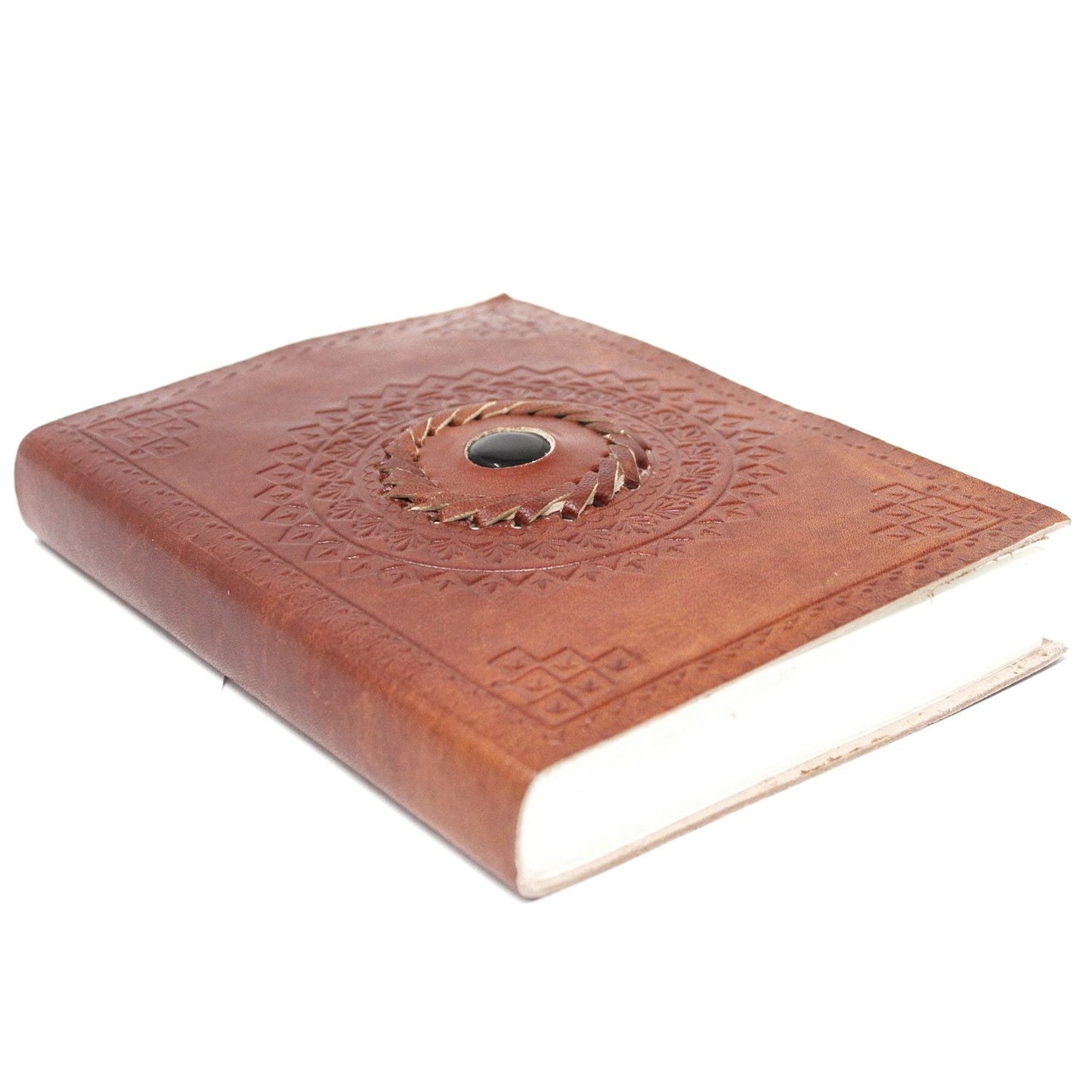 Leather Black Onyx Notebook (7x5") - Luna Panther