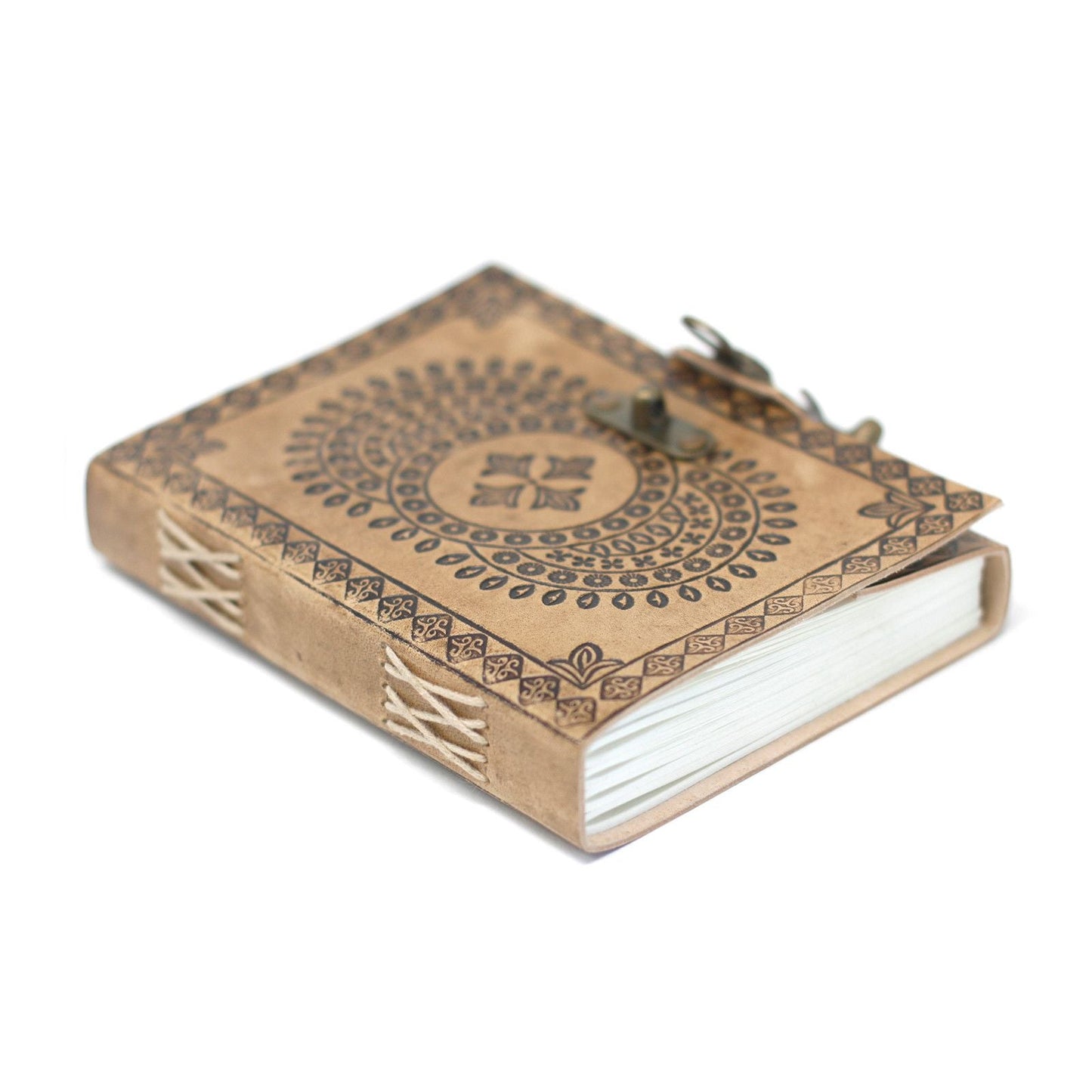 Leather Blue Mandala Notebook (7x5") - Luna Panther
