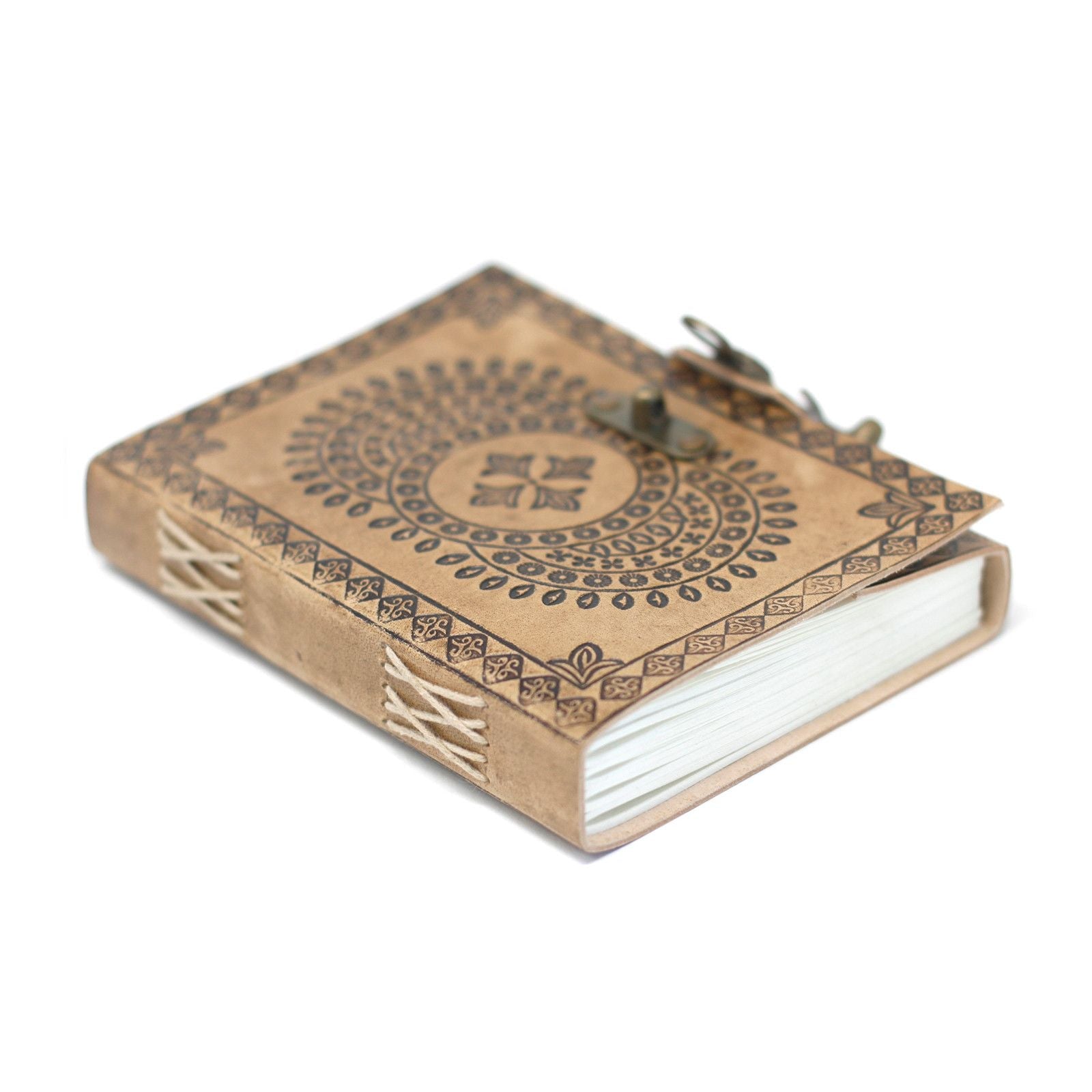 Leather Blue Mandala Notebook (7x5") - Luna Panther
