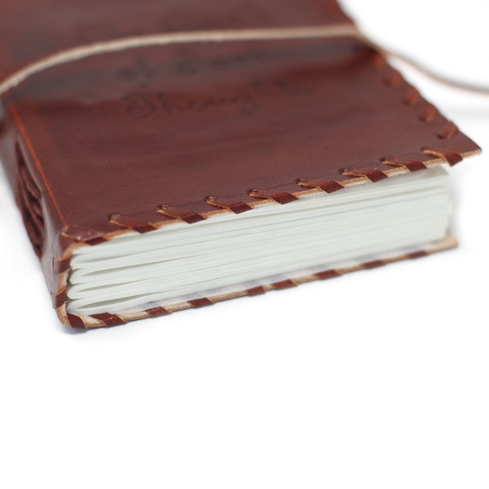 Leather Book of Thoughts with Wrap Notebook (6x4") - Luna Panther