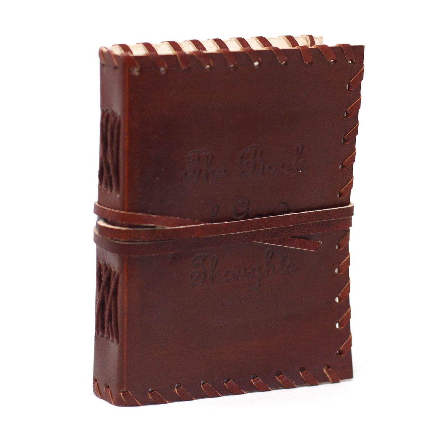 Leather Book of Thoughts with Wrap Notebook (6x4") - Luna Panther