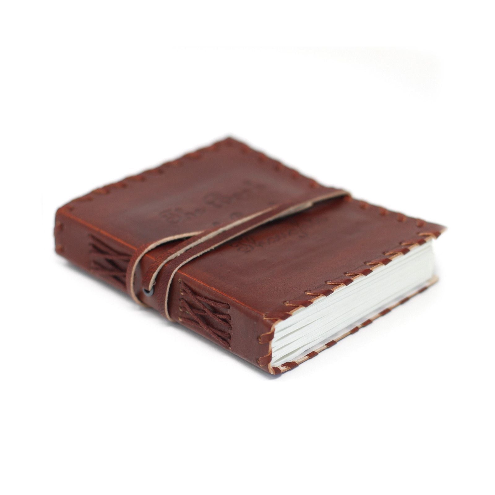 Leather Book of Thoughts with Wrap Notebook (6x4") - Luna Panther