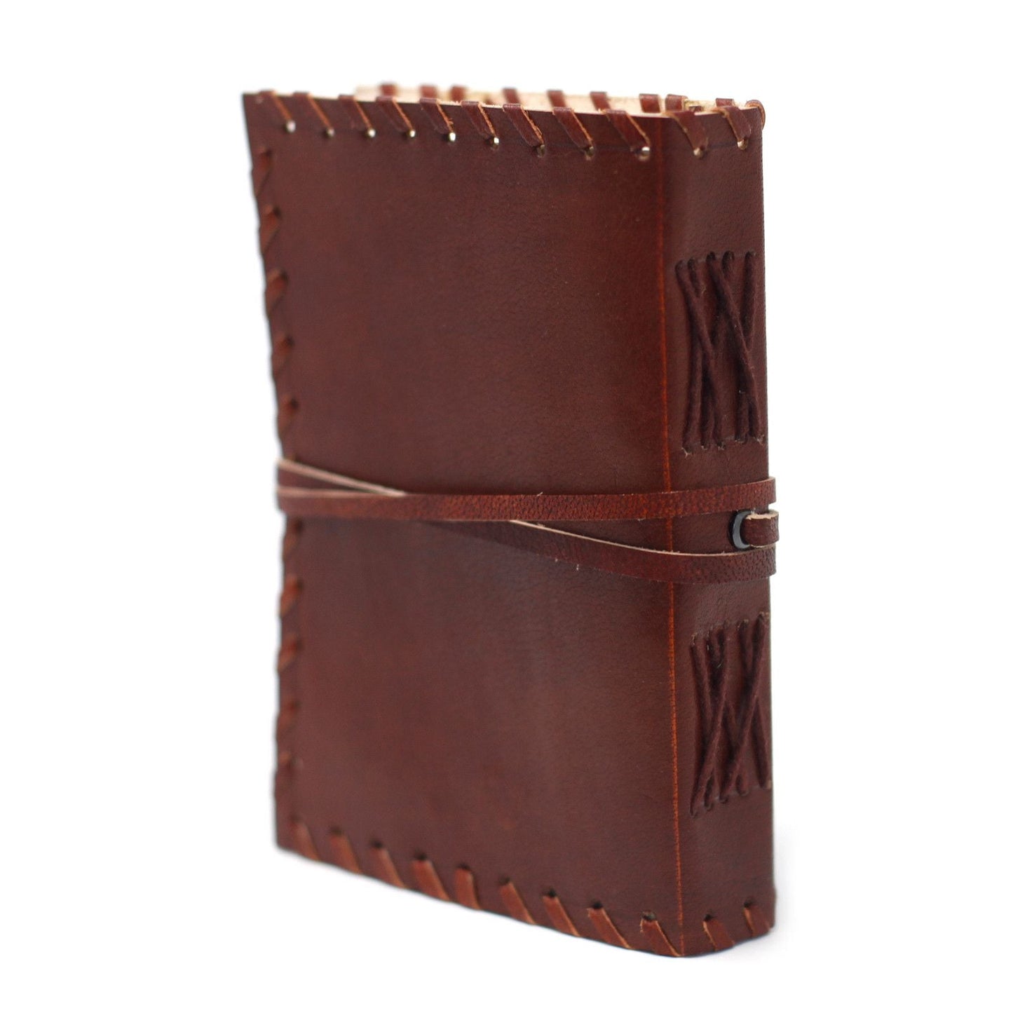 Leather Book of Thoughts with Wrap Notebook (6x4") - Luna Panther