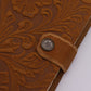 Leather Embossed Notebook - Tan Floral Pattern - 17.8×12.7 cm - Luna Panther
