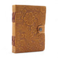 Leather Embossed Notebook - Tan Floral Pattern - 17.8×12.7 cm - Luna Panther