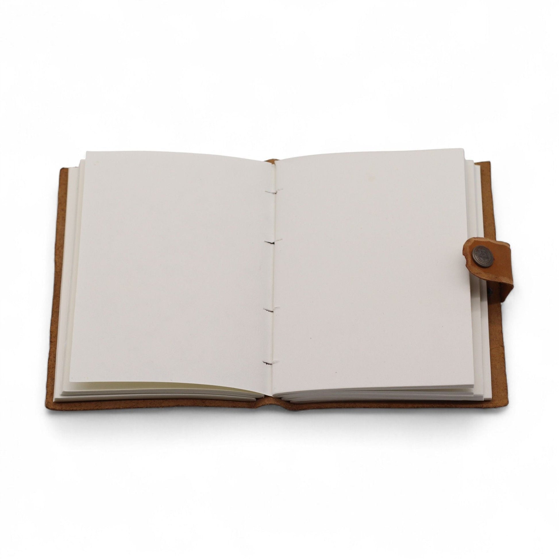 Leather Embossed Notebook - Tan Floral Pattern - 17.8×12.7 cm - Luna Panther
