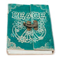 Leather Green Peace with Lock Notebook (7x5") - Luna Panther