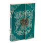 Leather Green Peace with Lock Notebook (7x5") - Luna Panther