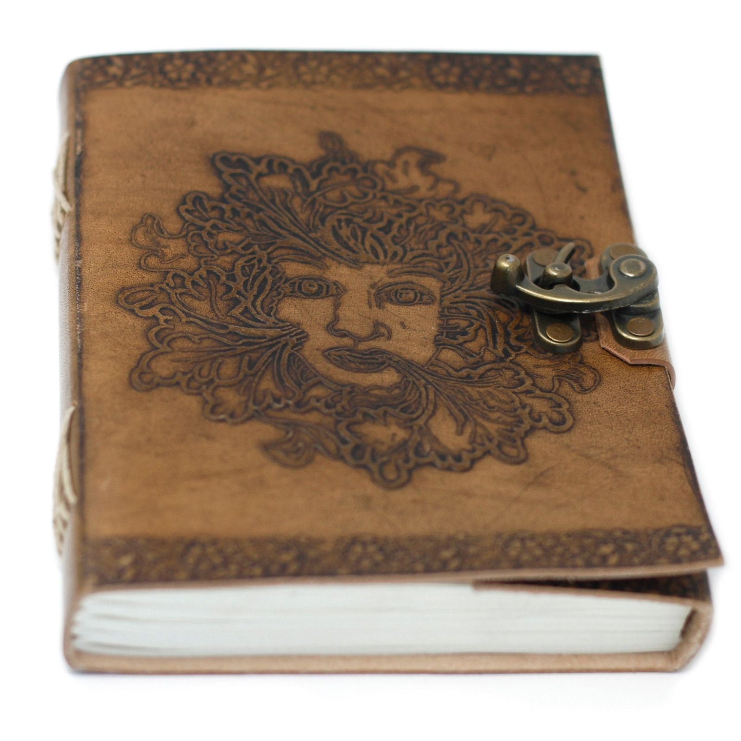 Leather Greenman Notebook (6x8") - Luna Panther