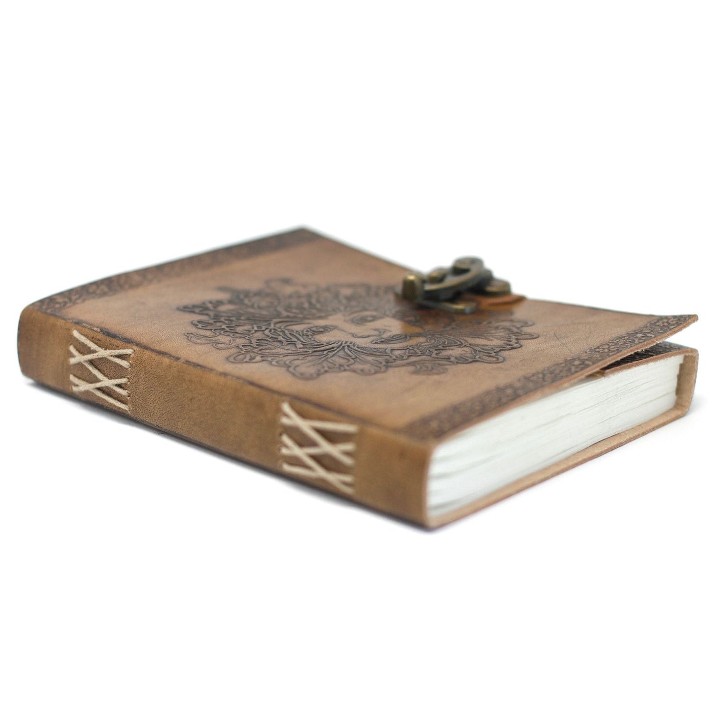 Leather Greenman Notebook (6x8") - Luna Panther