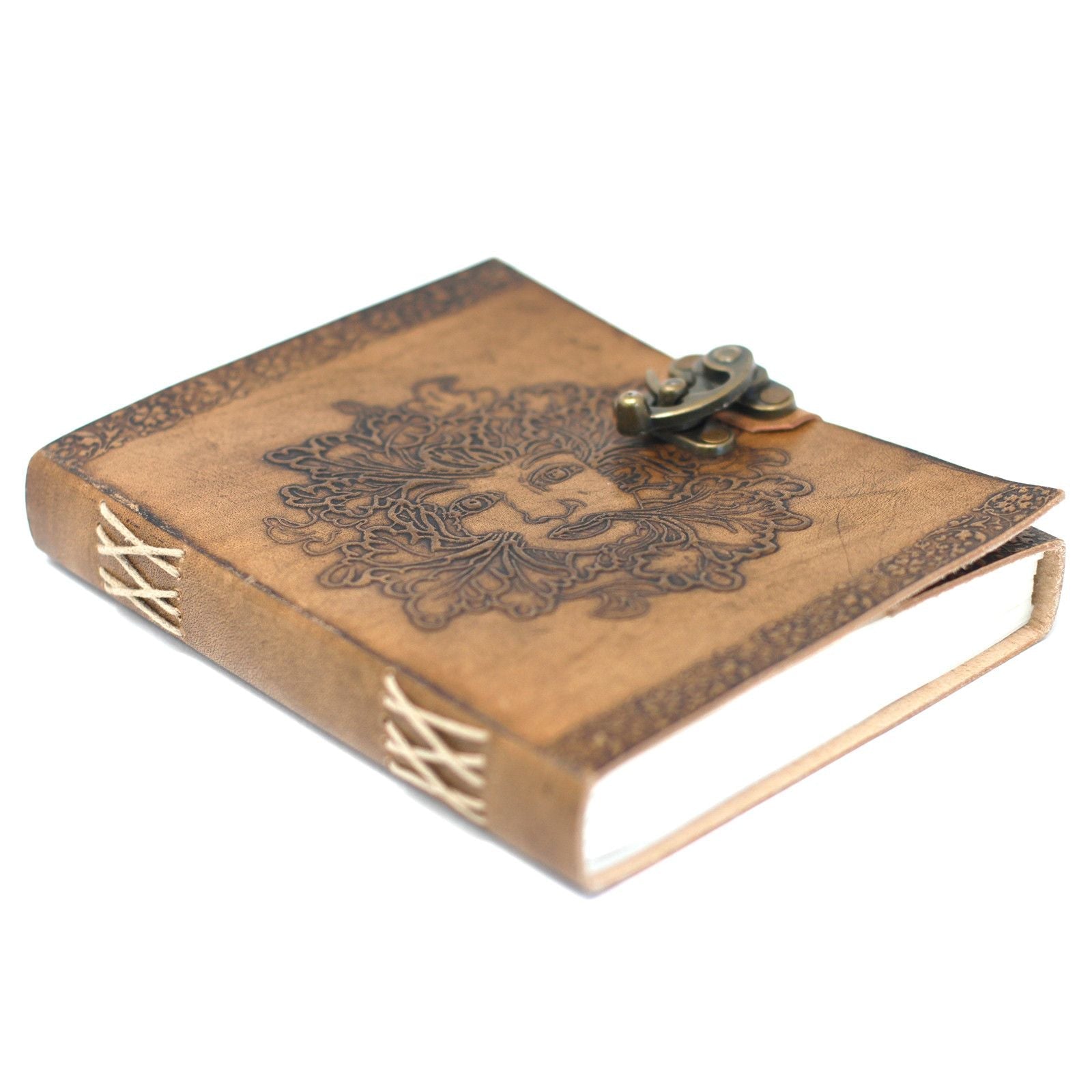 Leather Greenman Notebook (6x8") - Luna Panther