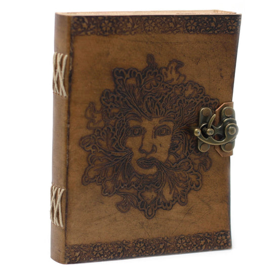 Leather Greenman Notebook (6x8") - Luna Panther