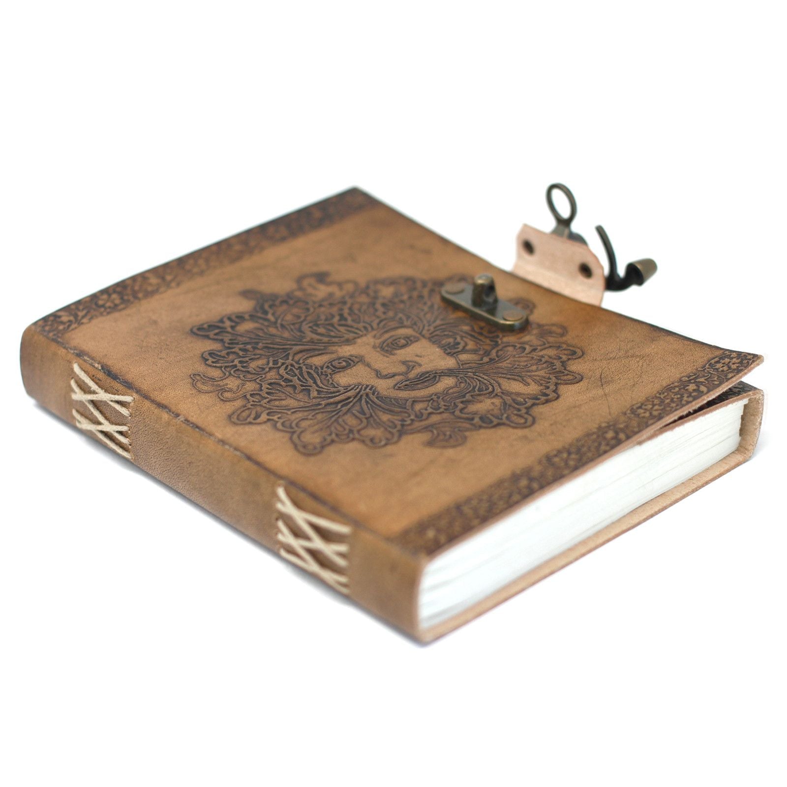 Leather Greenman Notebook (6x8") - Luna Panther