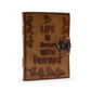 Leather Journel - Plain Paper - Life is Better with Friends - Luna Panther