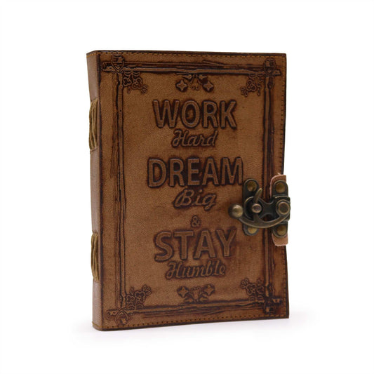 Leather Journel - Plain Paper - Work & Dream Big - Luna Panther