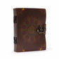 Leather Lotus Mandala Deckle - edge Notebook - Luna Panther