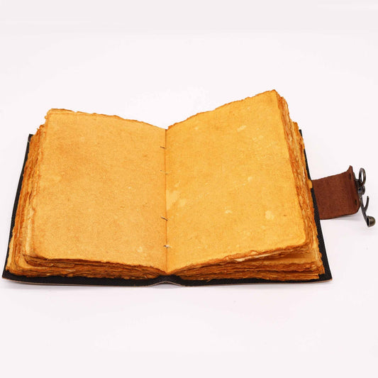 Leather Lotus Mandala Deckle - edge Notebook - Luna Panther alternate view
