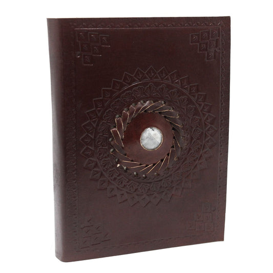 Leather Moonstone Notebook (7x5") - Luna Panther