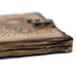 Leather Pentagon & Skull with Burns Detail Notebook (7x5") - Luna Panther