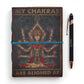 Leather Printed Notebook - My Chakras Are Aligned AF - 17.8×12.7 cm - Luna Panther