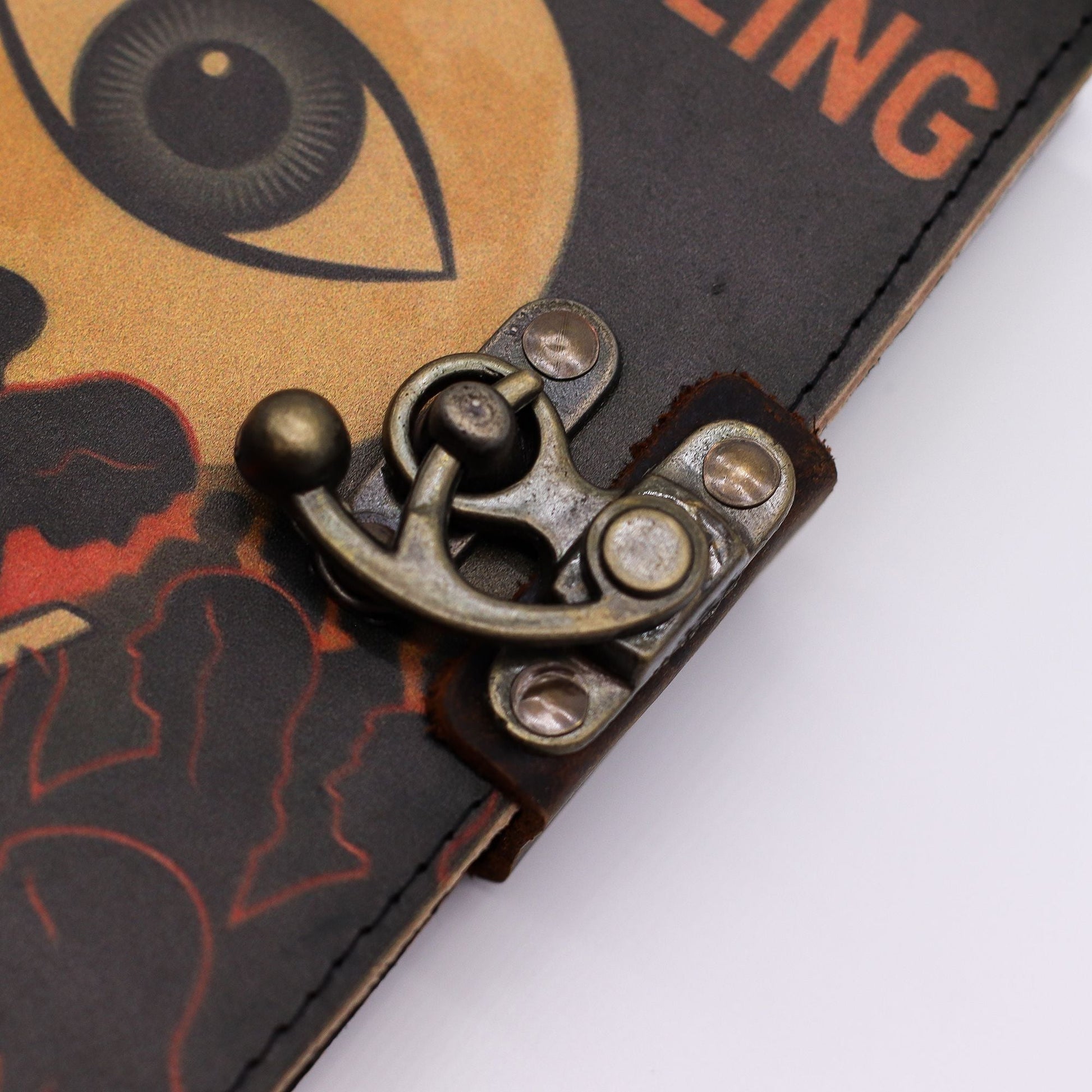 Leather Printed Notebook - Stop Doom Scrolling - 17.8x12.7 cm - Luna Panther